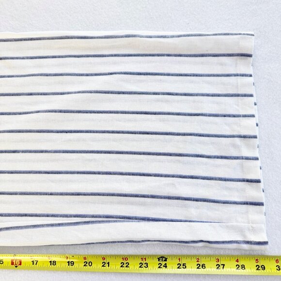NWT Ellen Tracy Women's Linen Blend Pull-on Straight White Blue Stripe Pants XL - Picture 11 of 11